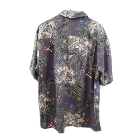 Tommy Bahama Seasons Greetings Washable Silk Hawaiian Print Shirt M - Picture 2 of 10
